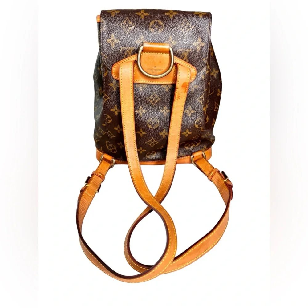 Louis Vuitton Monogram Canvas Brown Backpack with Tan Trim